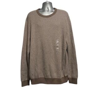 Sonoma Goods For‎ Life Men 3XL Tall Brown Birdseye Crewneck Pullover Sweater NEW